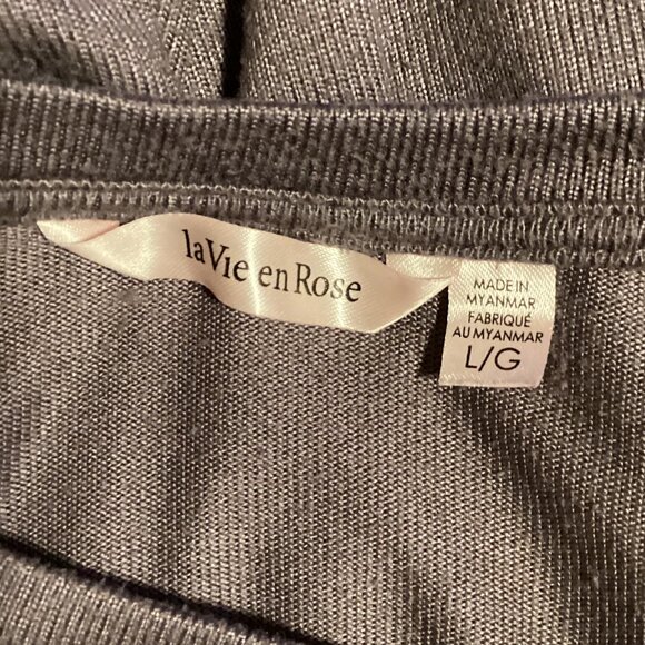 La Vie en Rose Women's Purple Batwing Top Long Sleeve T-Shirt Size L Stretchy - Picture 6 of 7